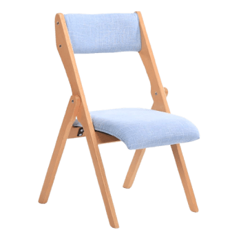 Sobuy Blue Folding Chair Wooden Padded